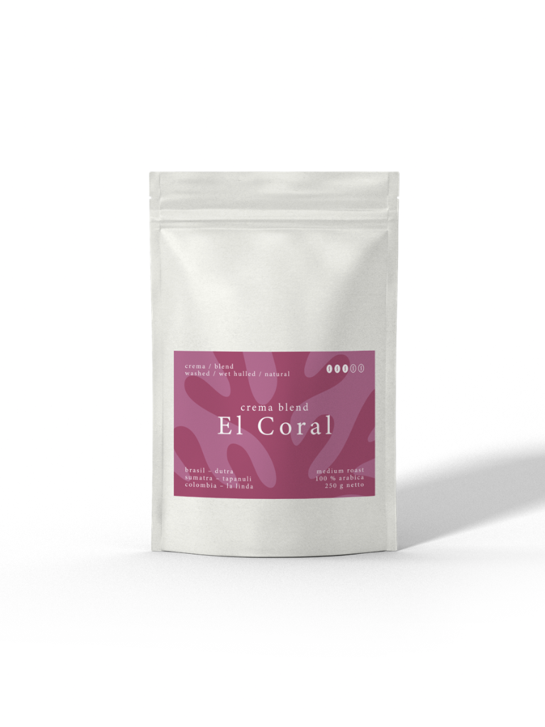 El Coral Crema Blend - Crema speziell für Vollautomaten - Röstkaffee in weißer Tüte