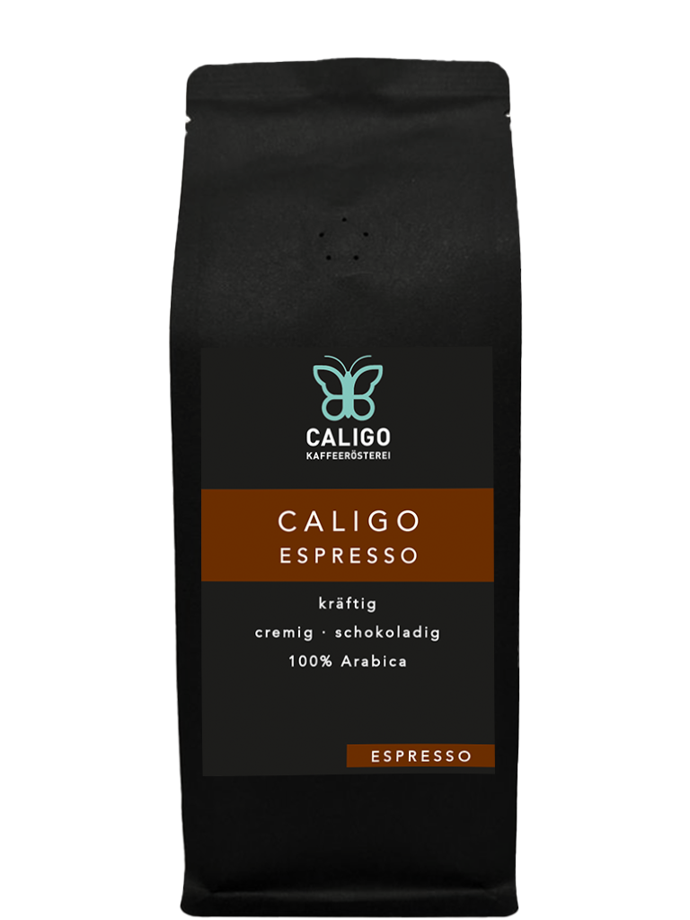 Caligo Espresso - Caligo Kaffeerösterei - schwarze Kaffeetüte
